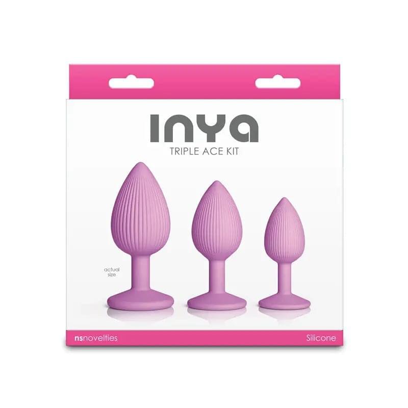 INYA Triple Ace Kit - Blush -  Butt Plugs - Set of 3 Sizes NS Novelties Discreet Intimate Essentials.