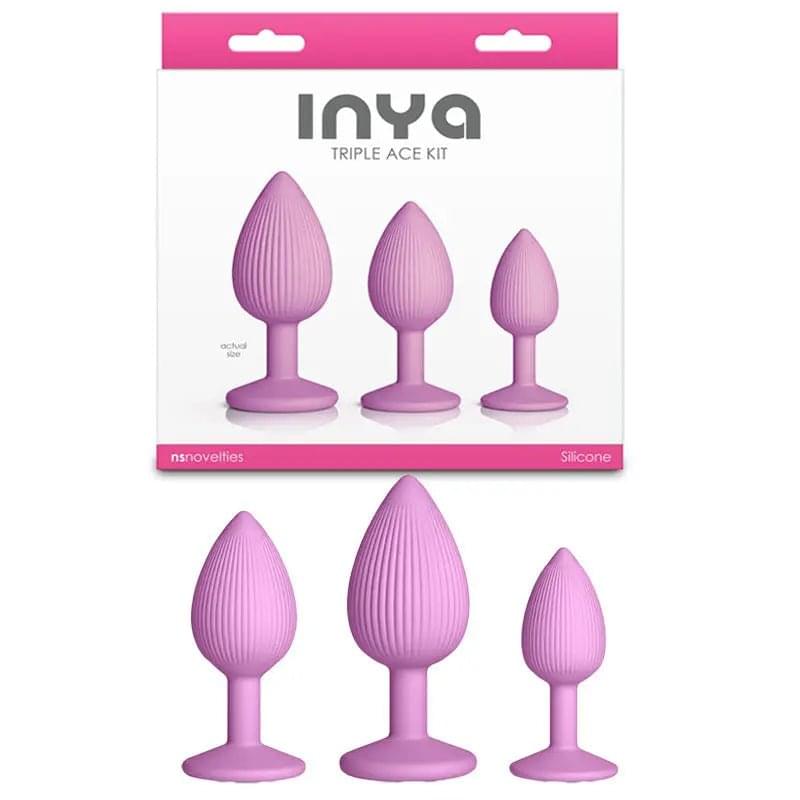 INYA Triple Ace Kit - Blush -  Butt Plugs - Set of 3 Sizes NS Novelties Discreet Intimate Essentials.