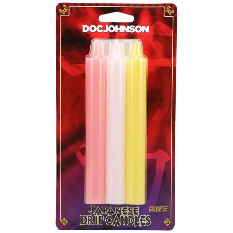 Japanese Drip Candles - Light - Light  3 Pack Doc Johnson Discreet Intimate Essentials.