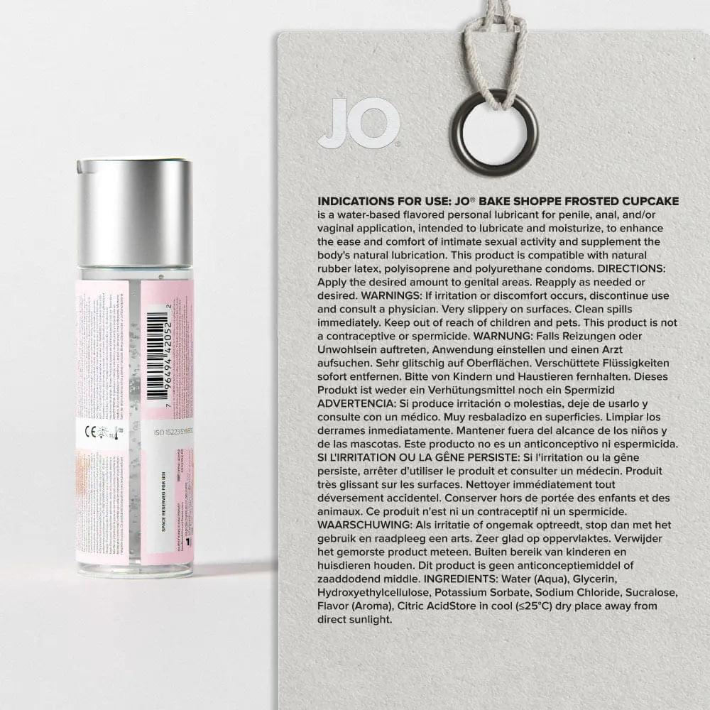 JO Bake Shoppe - Frosted Cupcake - Frosted Cupcake Flavoured Water Based Lubricant - 60 ml Bottle JO Discreet Intimate Essentials.