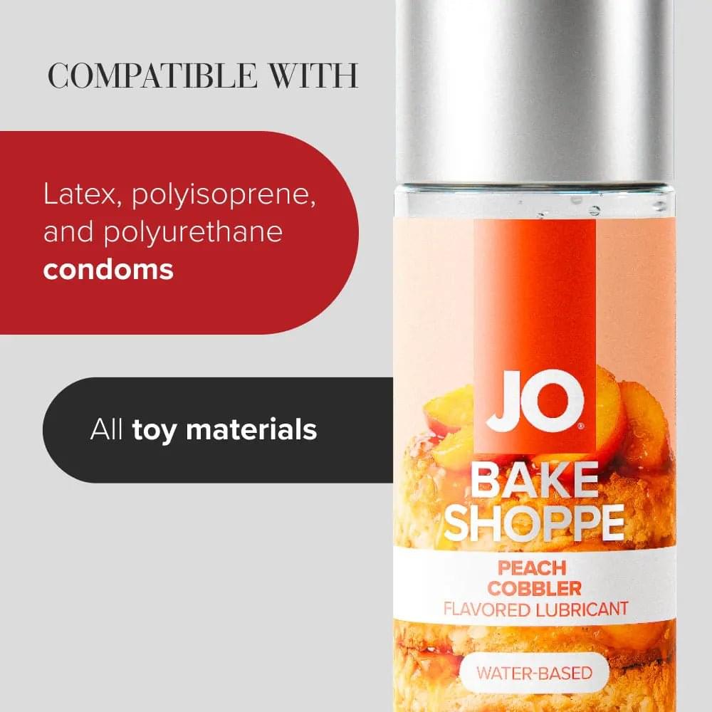 JO Bake Shoppe - Peach Cobbler - Peach Cobbler Flavoured Water Based Lubricant - 60 ml Bottle JO Discreet Intimate Essentials.