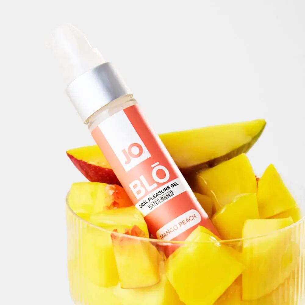 JO Blo Mango Peach - Mango Peach Flavoured Oral Pleasure Gel - 30 ml Bottle JO Discreet Intimate Essentials.