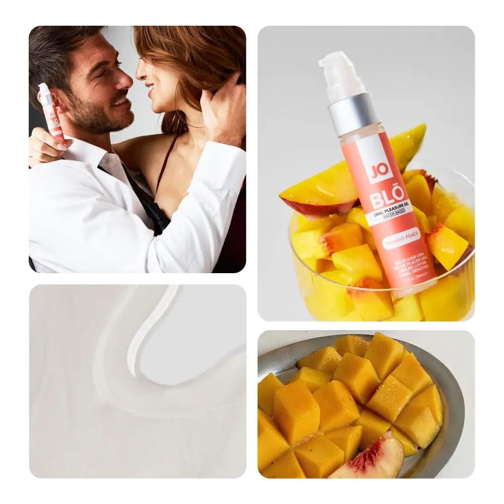 JO Blo Mango Peach - Mango Peach Flavoured Oral Pleasure Gel - 30 ml Bottle JO Discreet Intimate Essentials.
