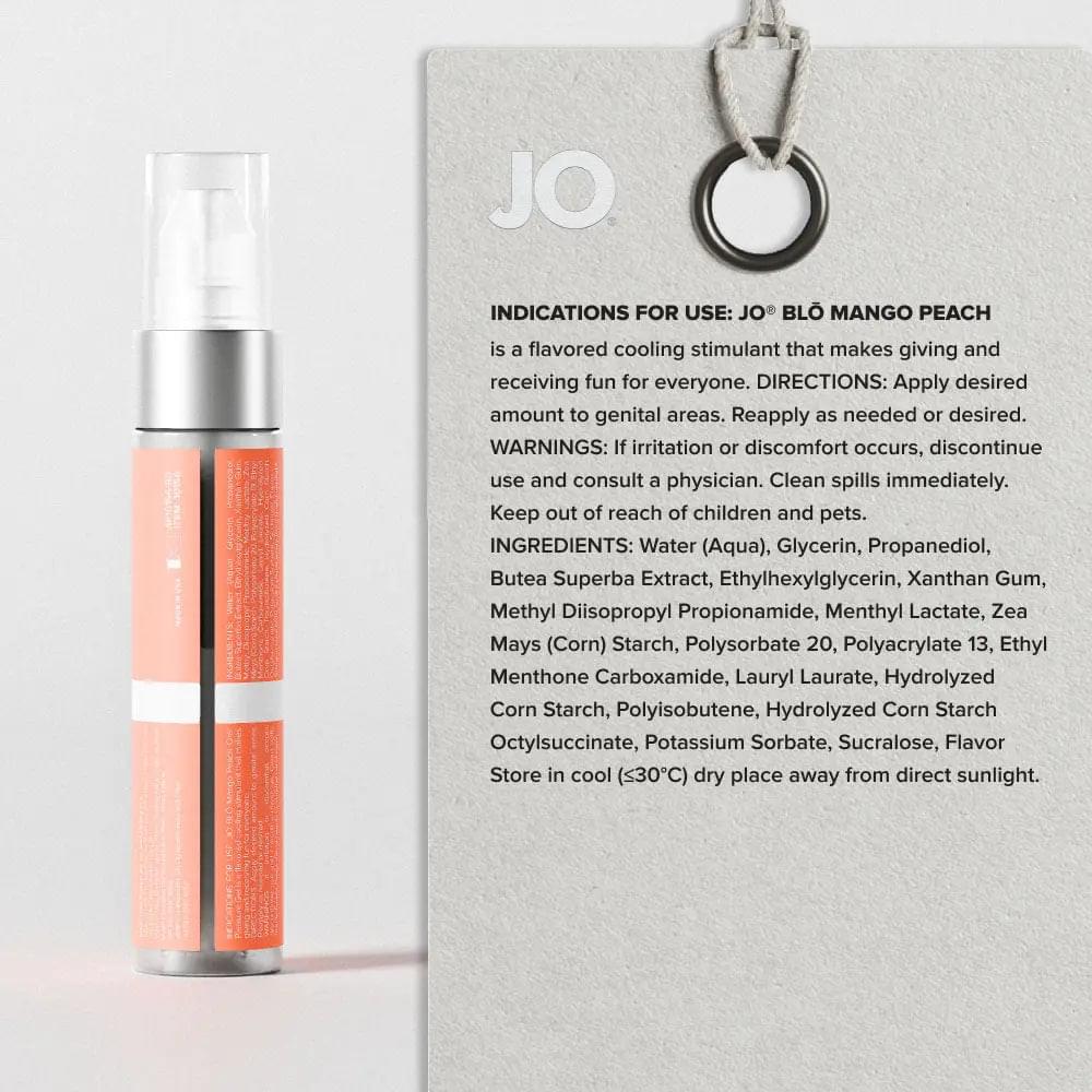 JO Blo Mango Peach - Mango Peach Flavoured Oral Pleasure Gel - 30 ml Bottle JO Discreet Intimate Essentials.