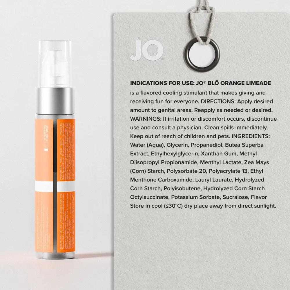 JO Blo Orange Limeade - Orange Limeade Flavoured Oral Pleasure Gel - 30 ml Bottle JO Discreet Intimate Essentials.
