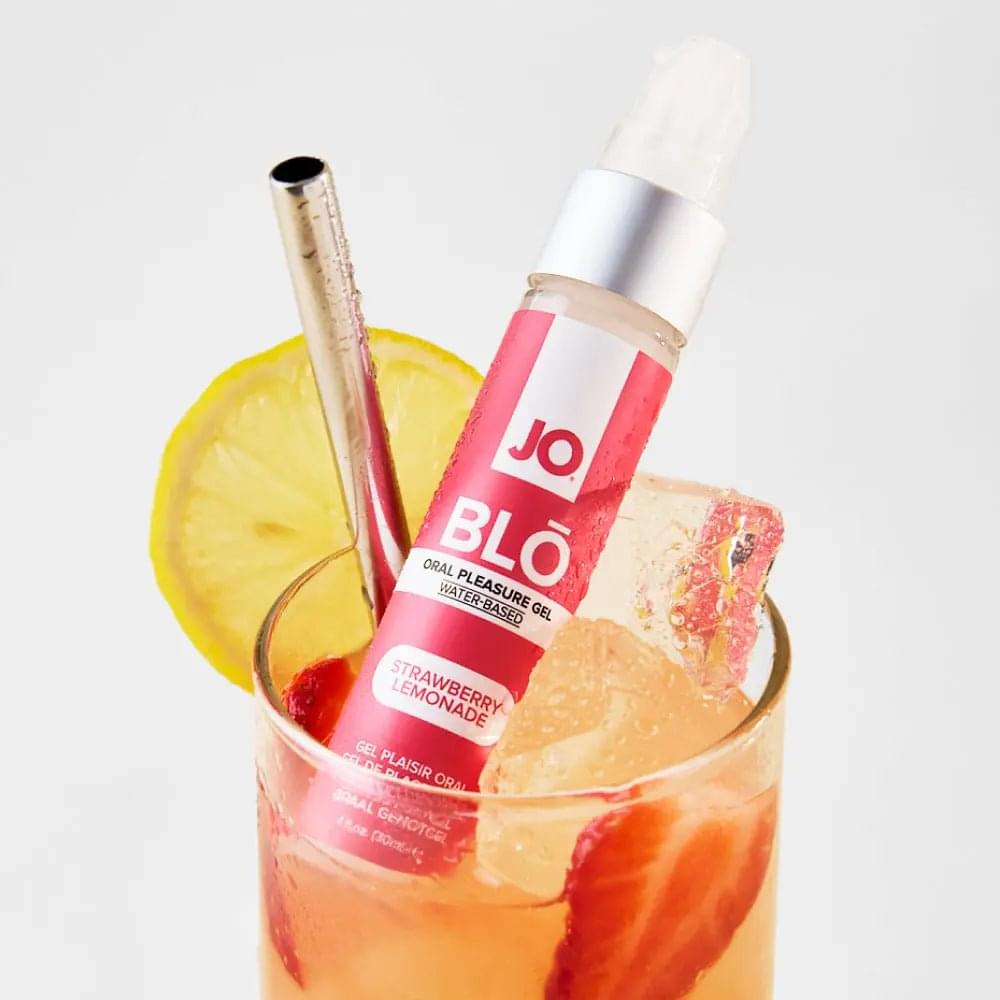 JO Blo Strawberry Lemonade - Strawberry Lemonade Flavoured Oral Pleasure Gel - 30 ml Bottle JO Discreet Intimate Essentials.