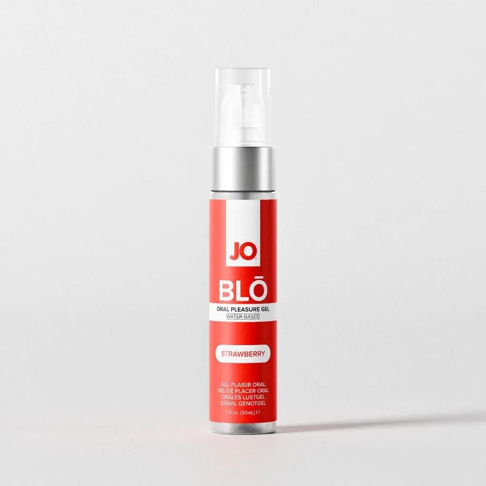 JO Blo Strawberry - Strawberry Flavoured Oral Pleasure Gel - 30 ml Bottle JO Discreet Intimate Essentials.