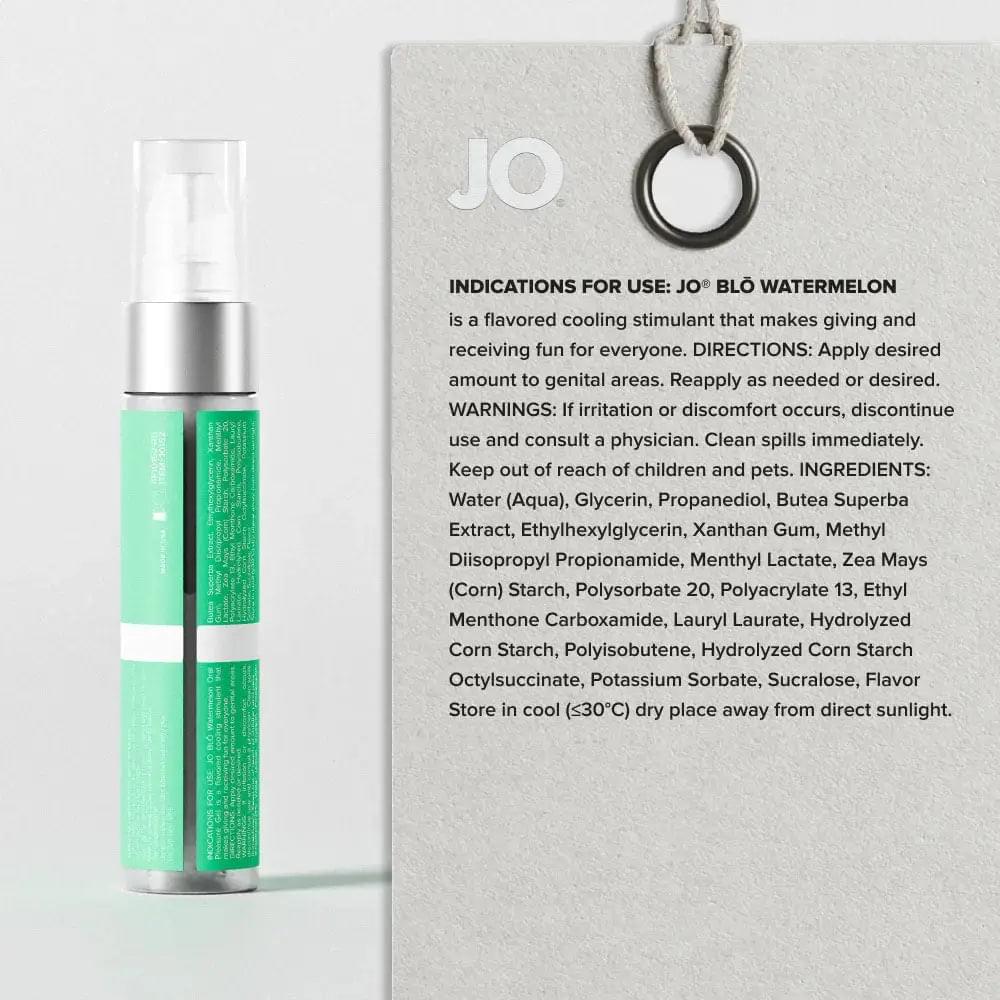 JO Blo Watermelon - Watermelon Flavoured Oral Pleasure Gel - 30 ml Bottle JO Discreet Intimate Essentials.