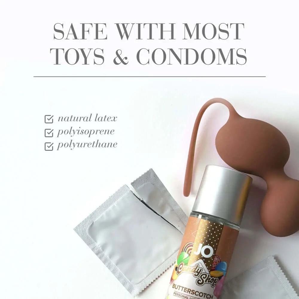 JO Candy Shop Butterscotch Lube  - 60 mL - Butterscotch Flavoured Water Based Lubricant - 60 ml Bottle JO Discreet Intimate Essentials.