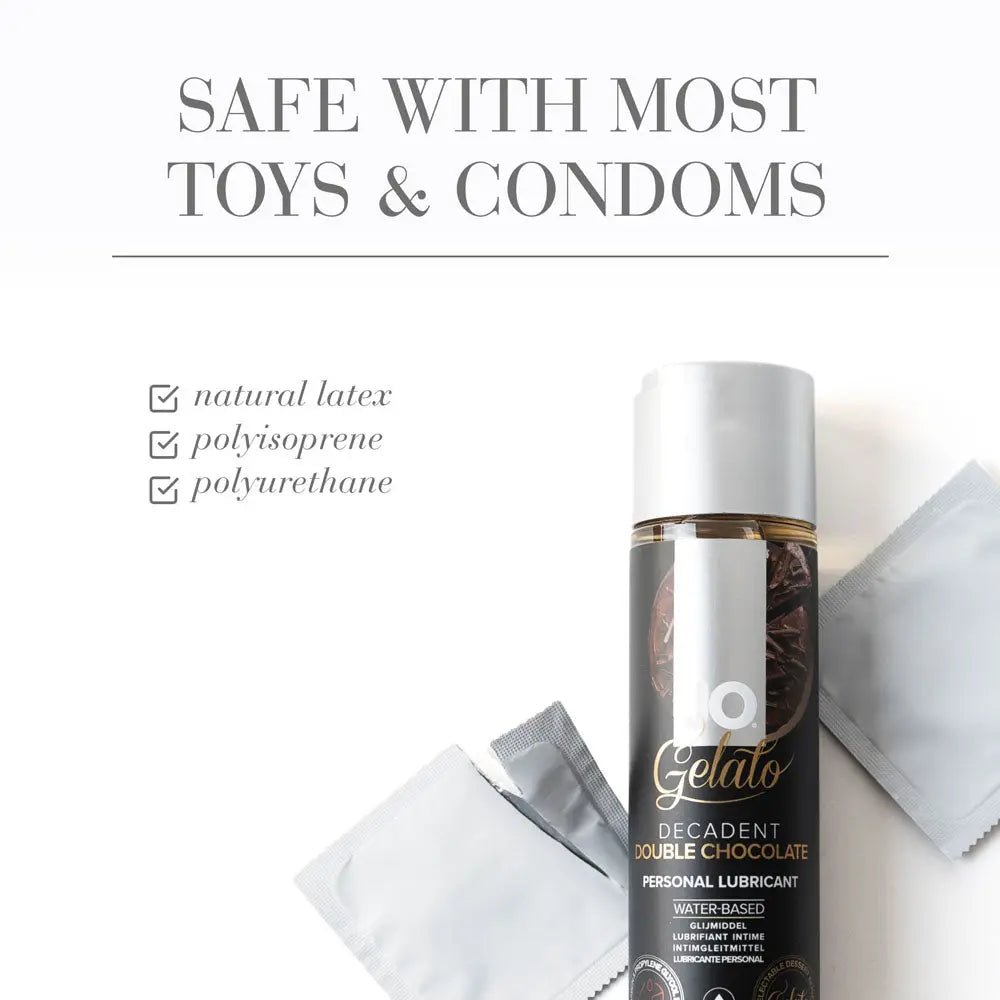 Shop affordable quality JO Gelato Decadent Double Chocolate Lubricant - 120 mL - Chocolate Flavoured Water Based Lubricant - 120 ml Bottle - Discreet Intimate Essentials - LOTIONS & LUBES - JO