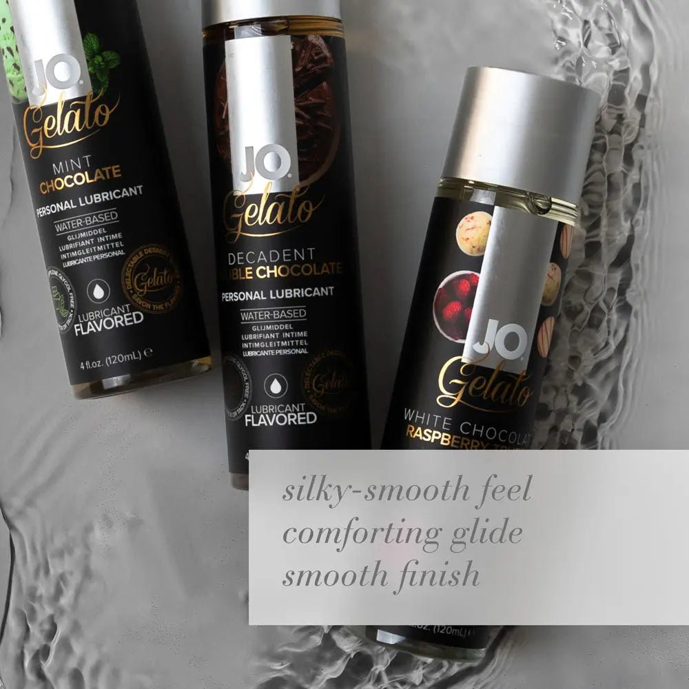 Shop affordable quality JO Gelato Decadent Double Chocolate Lubricant - 120 mL - Chocolate Flavoured Water Based Lubricant - 120 ml Bottle - Discreet Intimate Essentials - LOTIONS & LUBES - JO