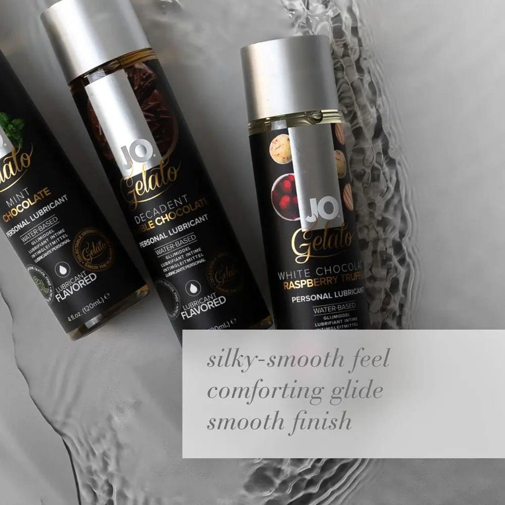 JO Gelato White Chocolate Raspberry Lube - 120 mL - White Chocolate Raspberry Flavoured Water Based Lubricant - 120 ml Bottle JO Discreet Intimate Essentials.