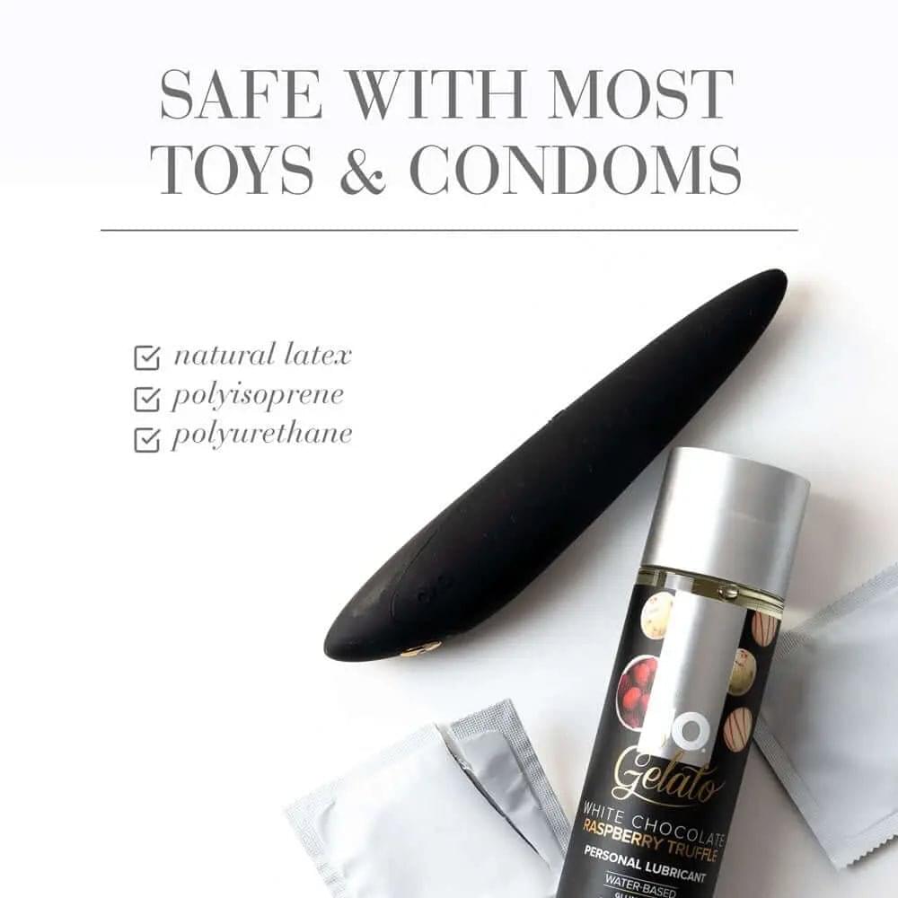 JO Gelato White Chocolate Raspberry Lube - 30 mL - White Chocolate Raspberry Flavoured Water Based Lubricant - 30 ml Bottle JO Discreet Intimate Essentials.