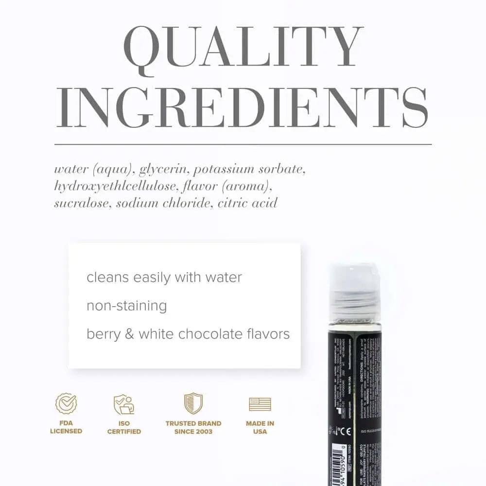 JO Gelato White Chocolate Raspberry Lube - 30 mL - White Chocolate Raspberry Flavoured Water Based Lubricant - 30 ml Bottle JO Discreet Intimate Essentials.
