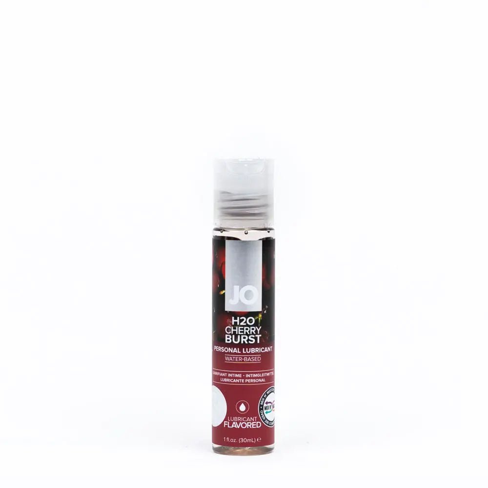 Shop affordable quality JO H2O Cherry Burst Lube - 30 mL - Cherry Flavoured Water Based Lubricant - 30 ml Bottle - Discreet Intimate Essentials - LOTIONS & LUBES - JO