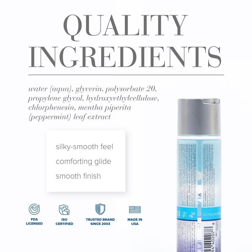 JO H2O Cooling Lube - 120 mL - Water Based Cooling Lubricant - 120 ml Bottle JO Discreet Intimate Essentials.