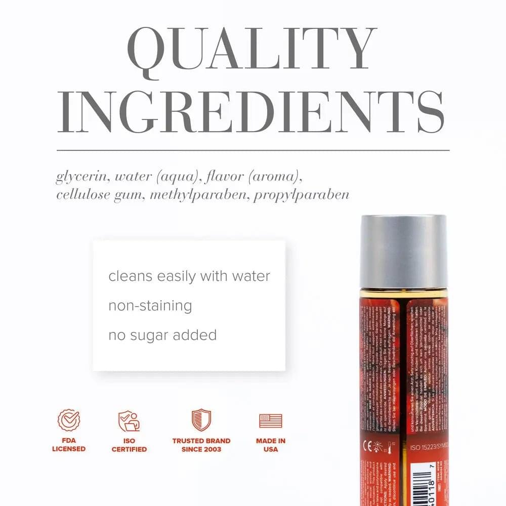 JO H2O Strawberry Kisses Lube - 120 mL - Strawberry Flavoured Water Based Lubricant - 120 ml Bottle JO Discreet Intimate Essentials.