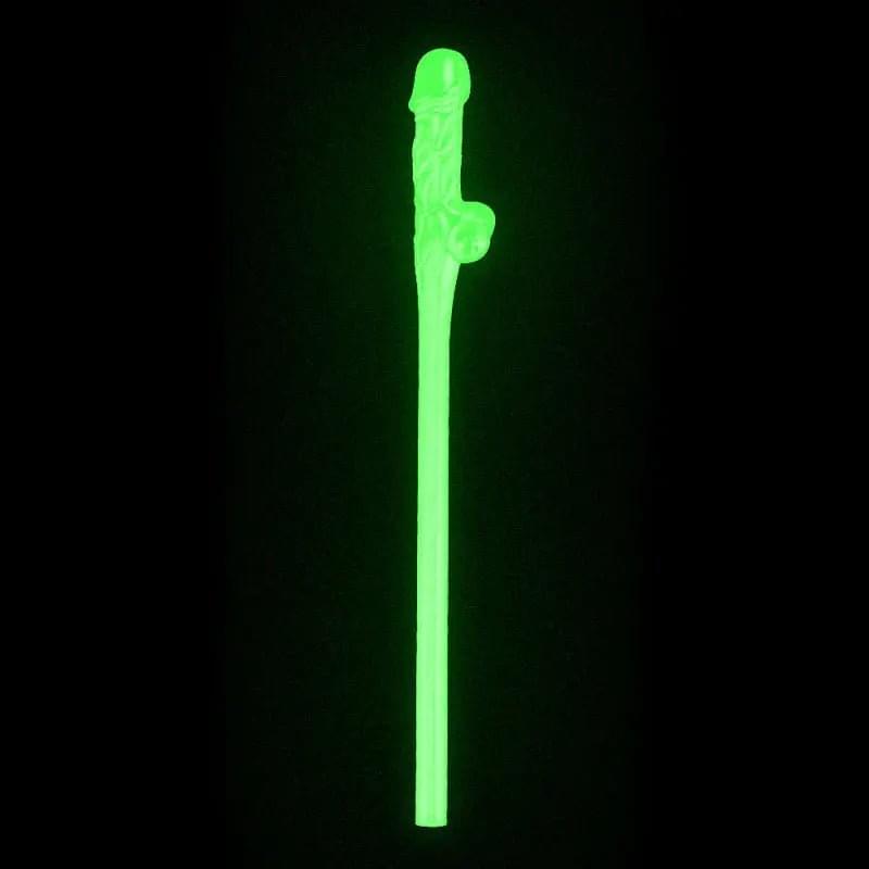 Jokes & Parties Glow In The Dark Willy Straws - Glow in Dark Dicky Straws - Set of 9 Lovetoy Discreet Intimate Essentials.