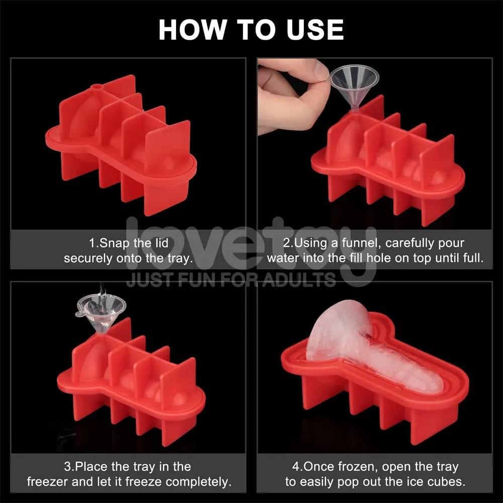 Jokes & Parties Mini Penis Silicone Ice Tray - Novelty Ice Tray Lovetoy Discreet Intimate Essentials.