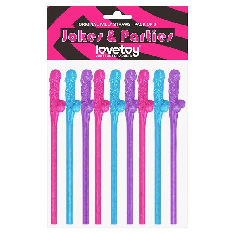 Shop affordable quality Jokes & Parties Original Willy Straws - Dicky Straws - Set of 9 - Discreet Intimate Essentials - NOVELTIES - Lovetoy
