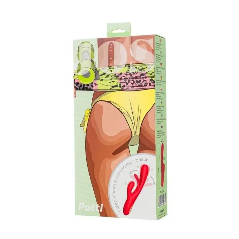 JOS Patti Moving Tongue Rabbit Vibrator Red JOS Discreet Intimate Essentials.