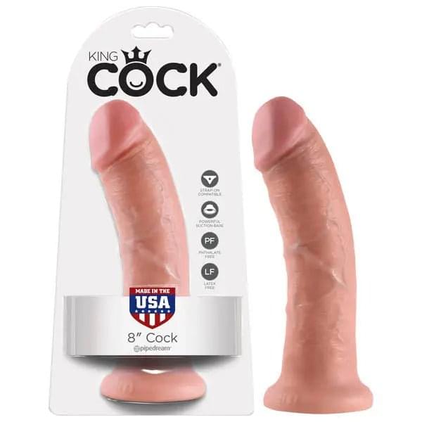 King Cock 8'' Cock -  20.3 cm (8'') Dong Pipedream Discreet Intimate Essentials.