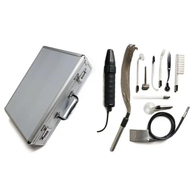 KinkLab Agent Noir Neon Wand Kit - E-Stim Kit - 11 Piece Set Stockroom Discreet Intimate Essentials.