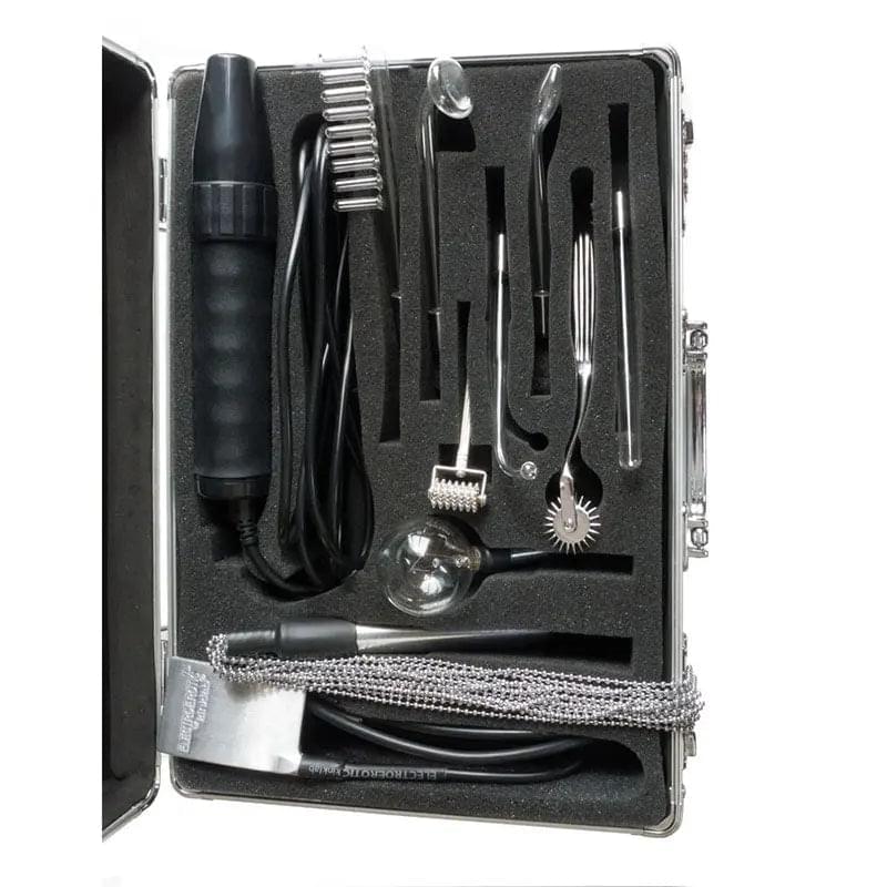 KinkLab Agent Noir Neon Wand Kit - E-Stim Kit - 11 Piece Set Stockroom Discreet Intimate Essentials.