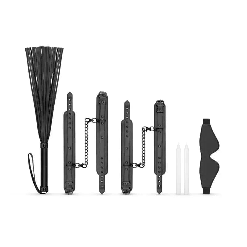 Kinky Bondage Set 5 Pc Black Bedroom Fantasies Discreet Intimate Essentials.