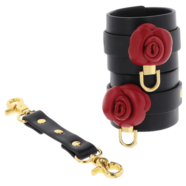 Wild Roses Wrist Cuffs (Black)