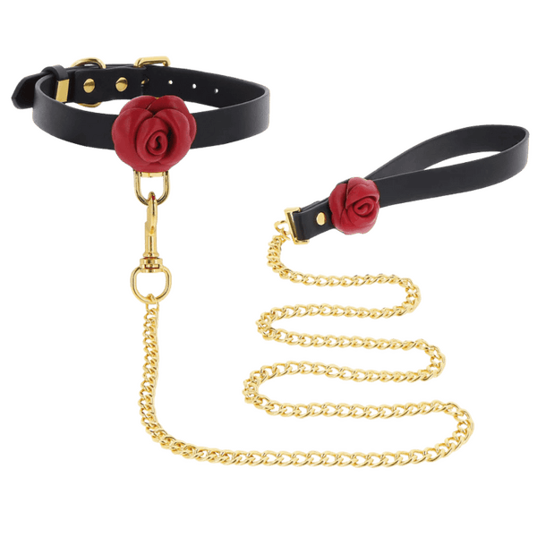 Wild Roses Collar & Leash (Black)