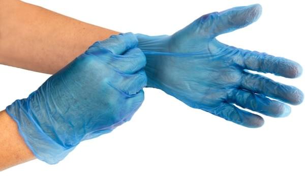 100 X Disposable Nitrile Gloves - Blue (Medium)