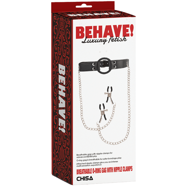 Breathable O-ring Gag with Nipple Clamps