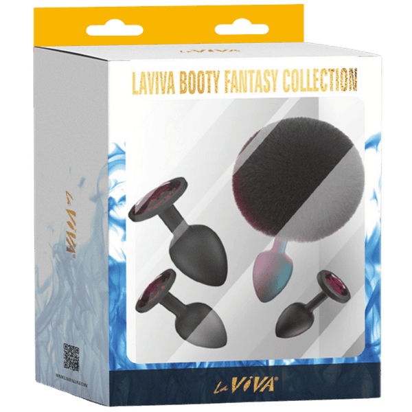 Booty Fantasy 4 Piece Diamond Butt Plug Collection (Black)