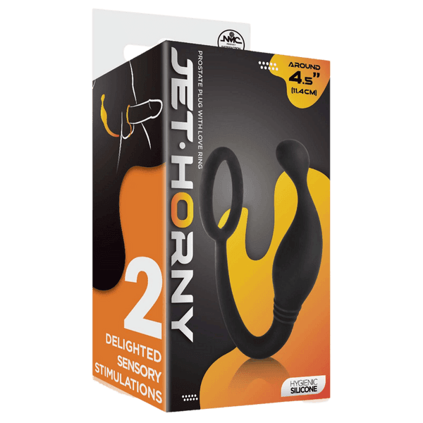 Prostate Plug with Love Ring - 4.5" (Black)