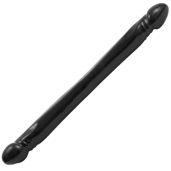 The Classic Double Header Dong - 18" - Smooth (Black)