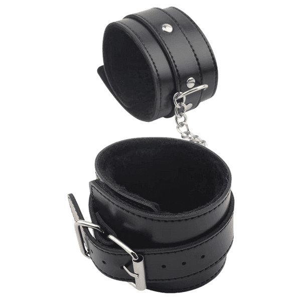 Obey Me Leather Ankle Cuffs (Black)