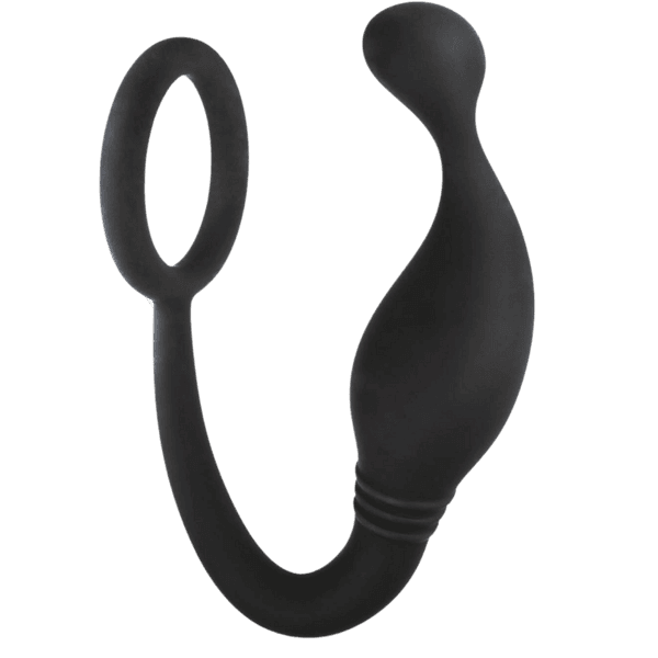 Prostate Plug with Love Ring - 4.5" (Black)