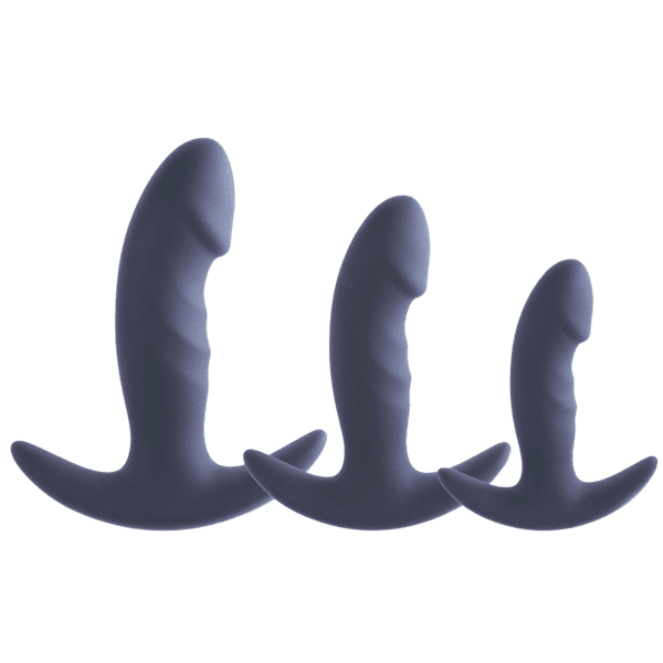 3-In-1 Silicone Anal Plug Set (Black)
