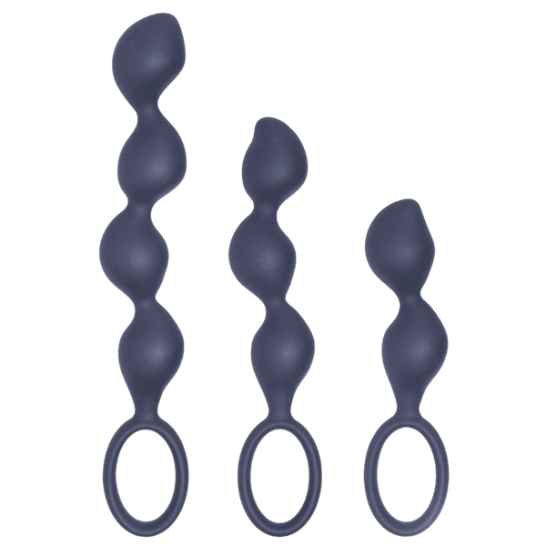 3-In-1 Silicone Anal Plug Set (Black)
