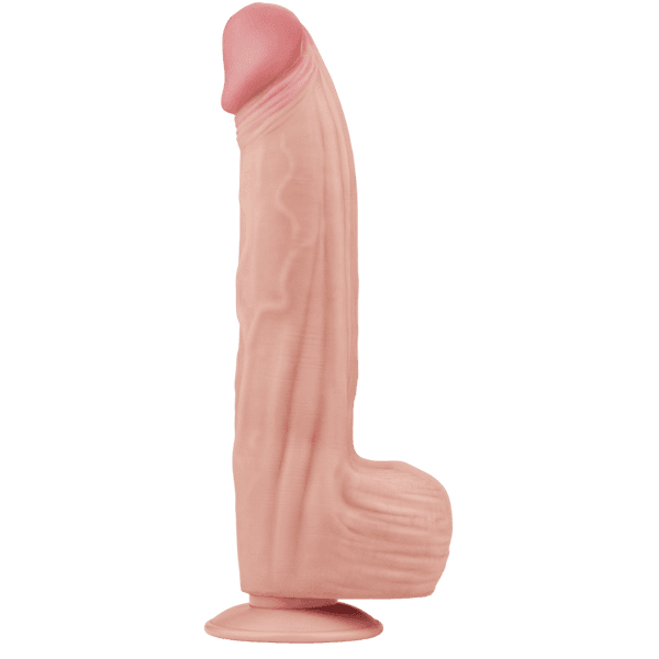 12" King Sized Sliding Skin Dual Layer Dong (Flesh)