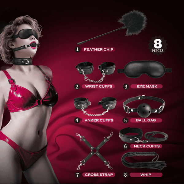 8-Piece BDSM Kit (Black)