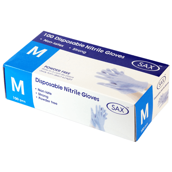 100 X Disposable Nitrile Gloves - Blue (Medium)