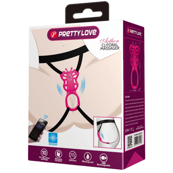 Rechargeable Strap-on Butterfly Massager - Aethon (Pink)