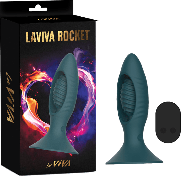 Rocket Butt Plug With Remote Control (Teal)