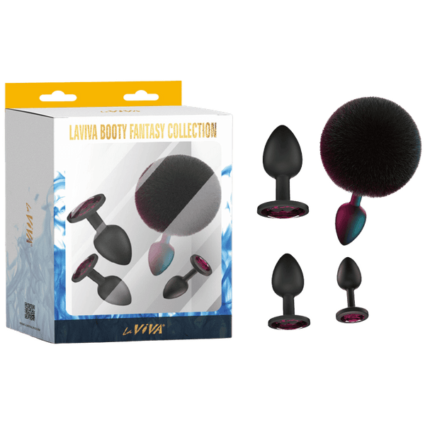 Booty Fantasy 4 Piece Diamond Butt Plug Collection (Black)