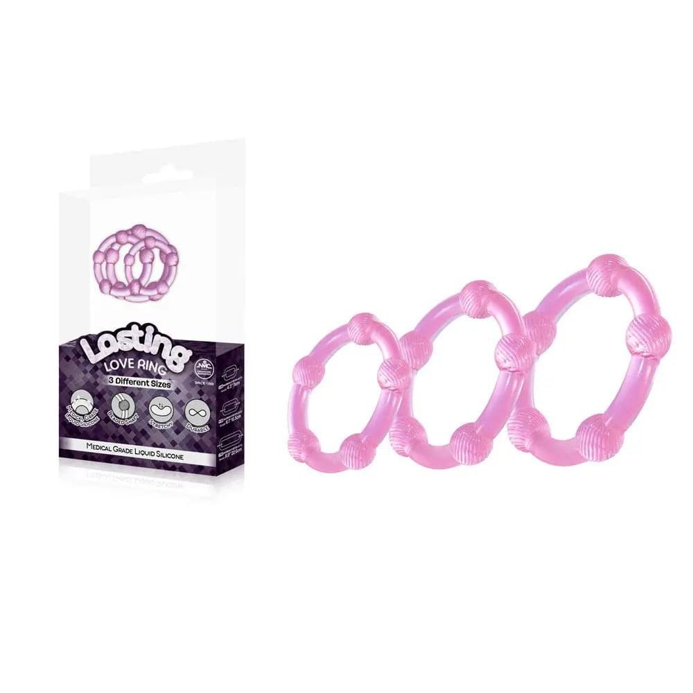 Lasting Love Ring 3 Piece Set -  -  Beaded Cock Rings - Set of 3 Sizes Excellent Power Discreet Intimate Essentials.