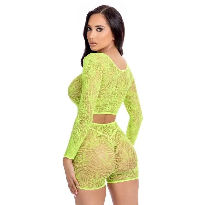 Leaf It To Me Short Set Green Pink Lipstick Discreet Intimate Essentials.