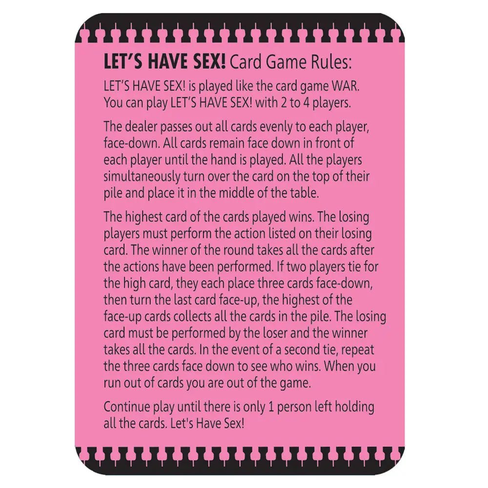 Shop affordable quality Let's Have Sex - Naughty Card Game - Discreet Intimate Essentials - GAMES - Little Genie