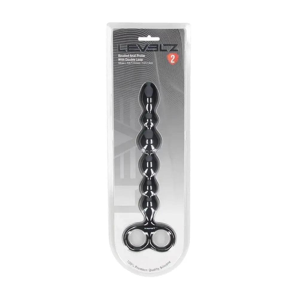 LEVELZ Beaded Silicone Anal Probe with Double Loop -  24.5 cm Anal Beads Shots Toys Discreet Intimate Essentials.
